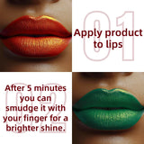 Glitter Shiny Bold& Intense Metallic Lip Glaze Pearlescent Lip Tint, Waterproof Long Lasting Lip Gloss Makeup Matte Lip Gift fo