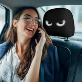 Personalized, funny, and fun car interior universal head cover, black and white head cover, car headrest, seat head cover