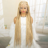 36" Big Knotless Box Braided Full Lace Wig | Cornrow Braiding Wig | Baby Hair | Synthetic Braids | For Women