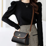 Solid Color High-Quality Leather Small Shoulder Bags | New Messenger Bags with Strap & Designer Crossbody Bag (Sac à Main)