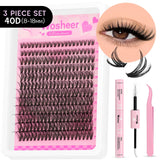 WOSHEER Lash Clusters Kit Lash Spikes Eyelash Clusters Volume Individual Lashes DIY Spiky Lash Extension Manga Clusters Eyelash