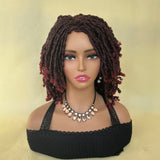 Afro Bob Faux Locs Wig | Short Dreadlock Twist Braids