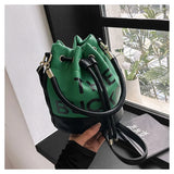 Women's Bucket Bag | PU Drawstring Shoulder and Crossbody Handbag