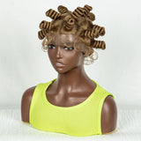 Short Cute 350 Color Bantu Knotless Braids Wig | Transparent Full Lace | Baby Hair