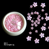 White Acrylic Flower Nail Art Decorations Mixed Size Rhinestones Red Blue Gem Manicure Tools Accessories DIY Nails Design 5g
