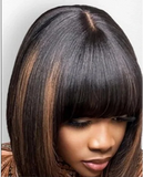 "Put On & Go" Straight Bob Wig | Easy Wear Human Hair with Bangs & Realistic Scalp