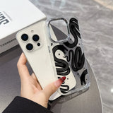 Cute Doodle Funny Snake Phone Case For iPhone 17 16e 16 15 14 13 12 11 mini Pro Max X XR XSMAX 8 Air Plus Transparent Soft Cover