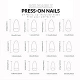 24 fake nails, fashionable wearable nails, ladies press nails, including 1 nail glue and 1 nail file