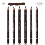 6/12Pcs Waterproof Eyebrow Pencil Easy Color Natural Black Brown Eye Makeup Pen Cosmetic Beginner Practice Eyebrow Beauty Tools