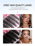GROINNEYA Lash Clusters Kit Cat Lashes 640 Pcs with Lash Bond & Seal Cluster Eyelash Extensions Eyelash Clusters Kit DIY at Home