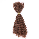 Ombre Honey Blonde Kinky Curly Human Hair Extensions | 50g Peruvian Crochet Bulk Hair (No Weft, Double Drawn)