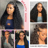13x6 Burmese Curly Wig Lace Frontal 250% Density 13x4 HD Transparent Pre Plucked Virgin Human Hair Wigs