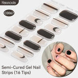 Gradient Auroras Semi Cured Gel Nail Strips Sparkly Shinning DIY Gel Polish Stickers for Nails Works with UV/LED Nail Lamps