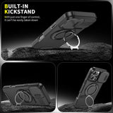 For Magsafe Magnetic Ring Holder Fold Bracket Phone Case For iPhone 17 Air 16 15 14 Plus 13 12 11 Pro Max 16E Slide Camera Cover