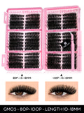 GROINNEYA Lash Clusters Kit Cat Lashes 640 Pcs with Lash Bond & Seal Cluster Eyelash Extensions Eyelash Clusters Kit DIY at Home