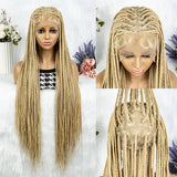 613 Blonde Box Cornrow Braided Wig | HD Full Lace Knotless Braids Wig | Synthetic Braiding Wig for Black Women