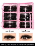 GROINNEYA Lash Clusters Kit Cat Lashes 640 Pcs with Lash Bond & Seal Cluster Eyelash Extensions Eyelash Clusters Kit DIY at Home