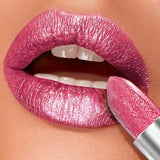 1PC Bold & Intense Glitter Shiny Metallic Lipstick Pearlescent Lip Tint,Long Lasting Lip Senior Matte Lip Makeup Gifts for Women