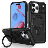 Luxury Armor For Magsafe Magnetic Stand Holder Phone Case For iPhone 17 Pro Max 17 Air Ring Bracket Shockproof Bumper Cover