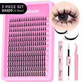 WOSHEER Lash Clusters Kit Lash Spikes Eyelash Clusters Volume Individual Lashes DIY Spiky Lash Extension Manga Clusters Eyelash