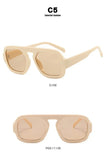 DOHOHDO 2025 Fashion Square Sunglasses Women New Retro Black Brown Thick Frame Pilot Sun Glasses Woman Chic Polygon Shades UV400
