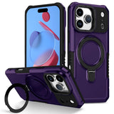 Luxury Armor For Magsafe Magnetic Stand Holder Phone Case For iPhone 17 Pro Max 17 Air Ring Bracket Shockproof Bumper Cover