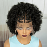 Afro Kinky Curly Cornrow Braids Wig | Transparent Full Lace | Baby Hair