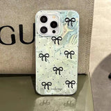 Bowknot Butterfly Pearl Polka Dot Case For iPhone 16 13 15 Pro 12 14 11 Pro Max 16E 7 8 Plus XS Max X XR SE 2020 Girl Cover
