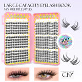 GROINNEYA Eyelashes Clusters 320 pcs Natural Eyelash extension Cluster Lashes Volume Mixed Tray Lashes Cluster Natural Lashes