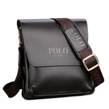 Leisure Business PU Leather Single Shoulder Bag For Men Polo Vertical Satchel - Five Pocket Layout