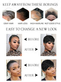 Short Pixie Cut Human Hair Wig with Bangs | Brazilian Remy, Machine Made