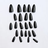 24 Artificial Acrylic Black Square Head Fake Nails Long Ballet Woman Removable Press On Nails Tip Almond Nail Art False Nail Set