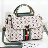 Monogram Print PU Leather Shoulder Bag For Women With Single Strap Casual Tote Bag - Versatile Everyday Accessory