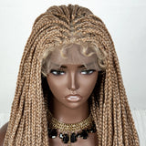 36" Water Wave Braided Wig | Lace Front | Baby Hair | Long Braids