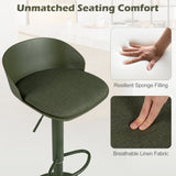 Adjustable Swivel Bar Stools Set of 2 with Back & Footrest