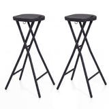 Folding Bar Stool Set of 2 - 27.5" Height with Carry Handle
