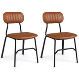 Dining Chairs Set of 2 with Ergonomic Back and Metal Legs