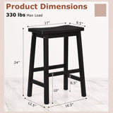 Saddle-Seat Counter Height Stools Set of 2 with Footrests