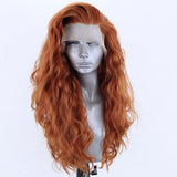 13x4 Ginger Wavy Lace Front Wig | Heat Resistant Synthetic Hair | Cosplay | Long Wavy Wig | Blonde