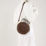 Round Crossbody Bags for Women | High Quality PU Leather Designer Shoulder Bag & Female Clutch Purse (Solid, Soft)