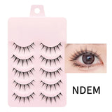 DINGSEN 5 Pairs Manga Lashes Eyes Lashes Soft Natural Long Eyelashes Fake Lashes Anime Wispy Strip False Eyelashes Makeup
