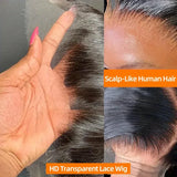 Human Hair Brazilian 4x4 Glueless Put on and go Wig 36 38 40 Inch 13x4 13x6 HD Transparent Bone Straight Lace Frontal Wigs