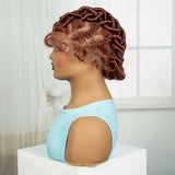 Ginger Full Lace Handmade Bantu & Dreadlock Braided Wig with Baby Hair | Synthetic Braided Wig for Black Women