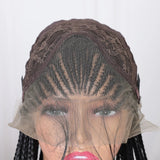 13x4 Goddess Faux Locs Braided Wig | Knotless Twist Box Braids | Long Synthetic Lace Front | Bleached Knots
