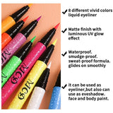 1PC UV Light Neon Eyeliner Pen Eyes Makeup Blue Green Waterproof Liquid Color Eye Liner Pencil Make Up Cosmetics Yellow Purple