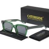 CATERSIDE Retro Square Sunglasses Men Large Frame Design Core Insert Temple Women's Sun Glasses High-Quality Travel Party UV400