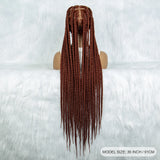 36" Ginger Cornrow & Jumbo Box Braids Wig | Full Lace | #350 Color | Knotless | KIMA Wigs