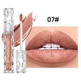 Diamond Shimmer Waterproof Lipgloss 10 Colors Liquid Lipstick Glitter Shiny Pearl Glaze Long Lasting Lip Tint Women Makeup