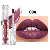 Diamond Shimmer Waterproof Lipgloss 10 Colors Liquid Lipstick Glitter Shiny Pearl Glaze Long Lasting Lip Tint Women Makeup