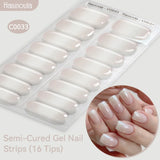 Gradient Auroras Semi Cured Gel Nail Strips Sparkly Shinning DIY Gel Polish Stickers for Nails Works with UV/LED Nail Lamps